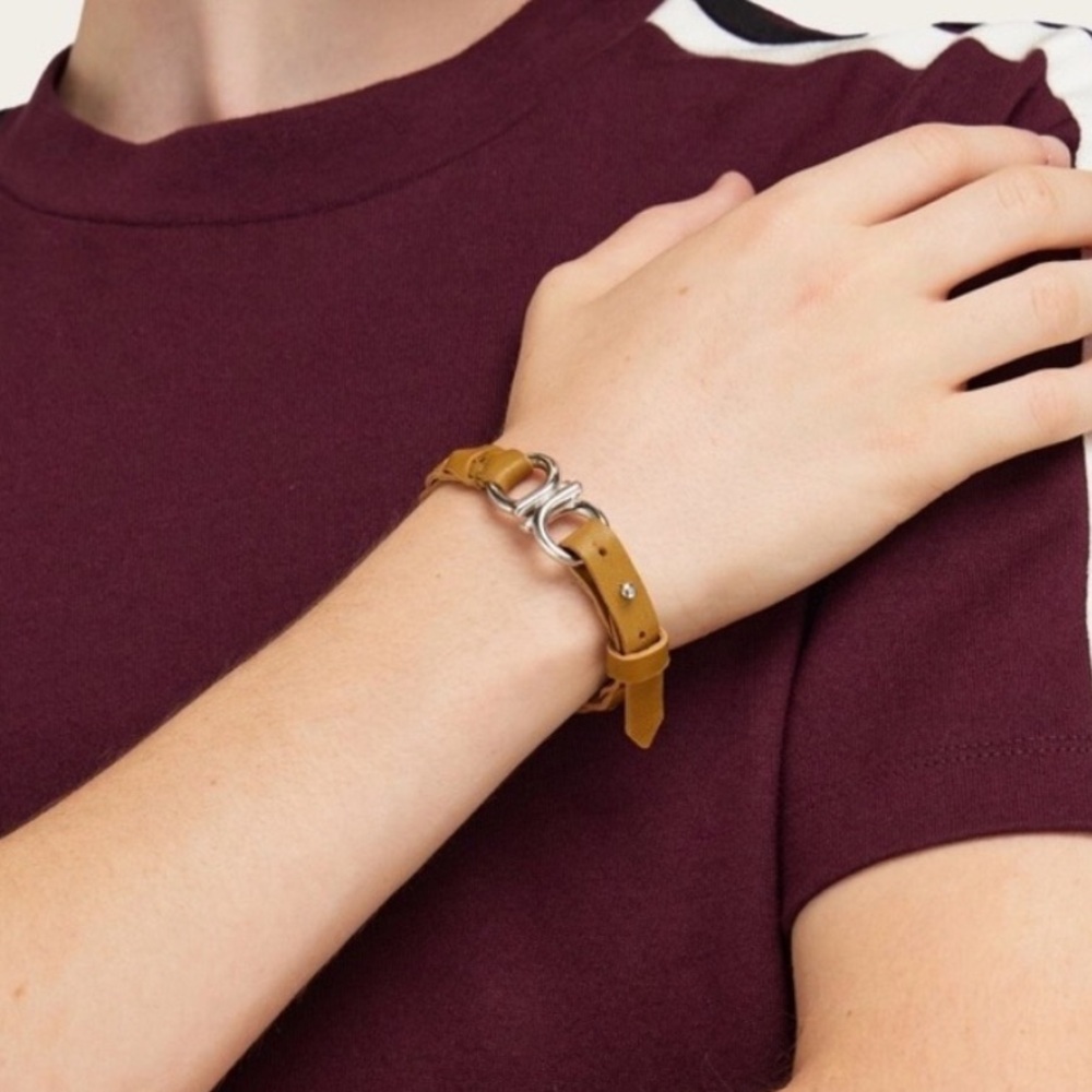 Salvatore Ferragamo braided Gancini leather bracelet NEW in box full inclusion